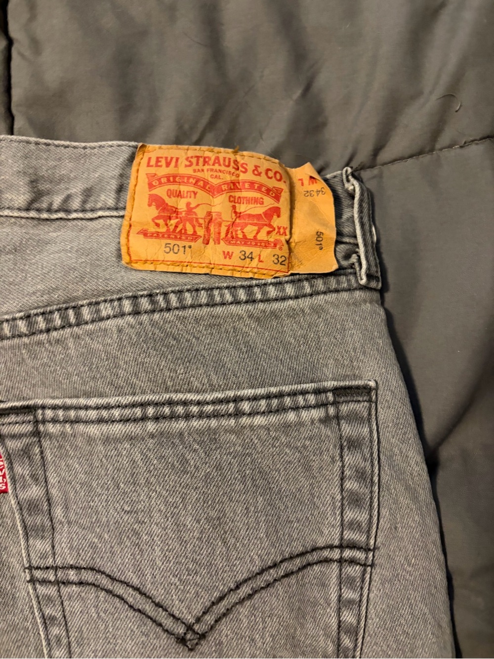 Levi's Men's Straight Gray Denim Jeans - 501 Style
